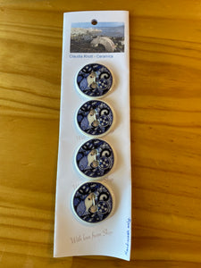 Lochness Ceramic Buttons x 4  NZD $30.00